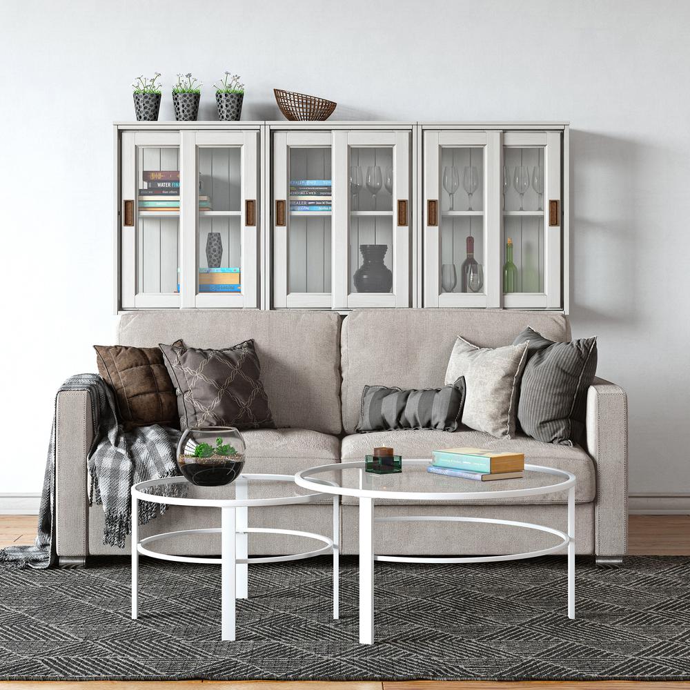 Gaia Round Nested Coffee Table in White. Picture 4