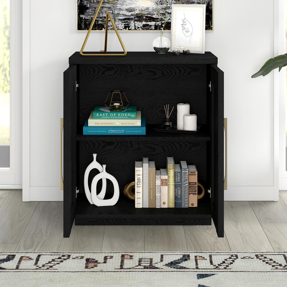 Tillman 28" Wide Rectangular Accent Cabinet in Black Grain. Picture 4
