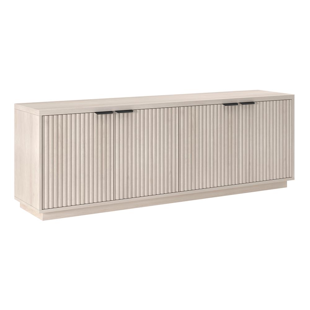 Mansfield Rectangular TV Stand for TV's up to 78" in Alder White. Picture 1