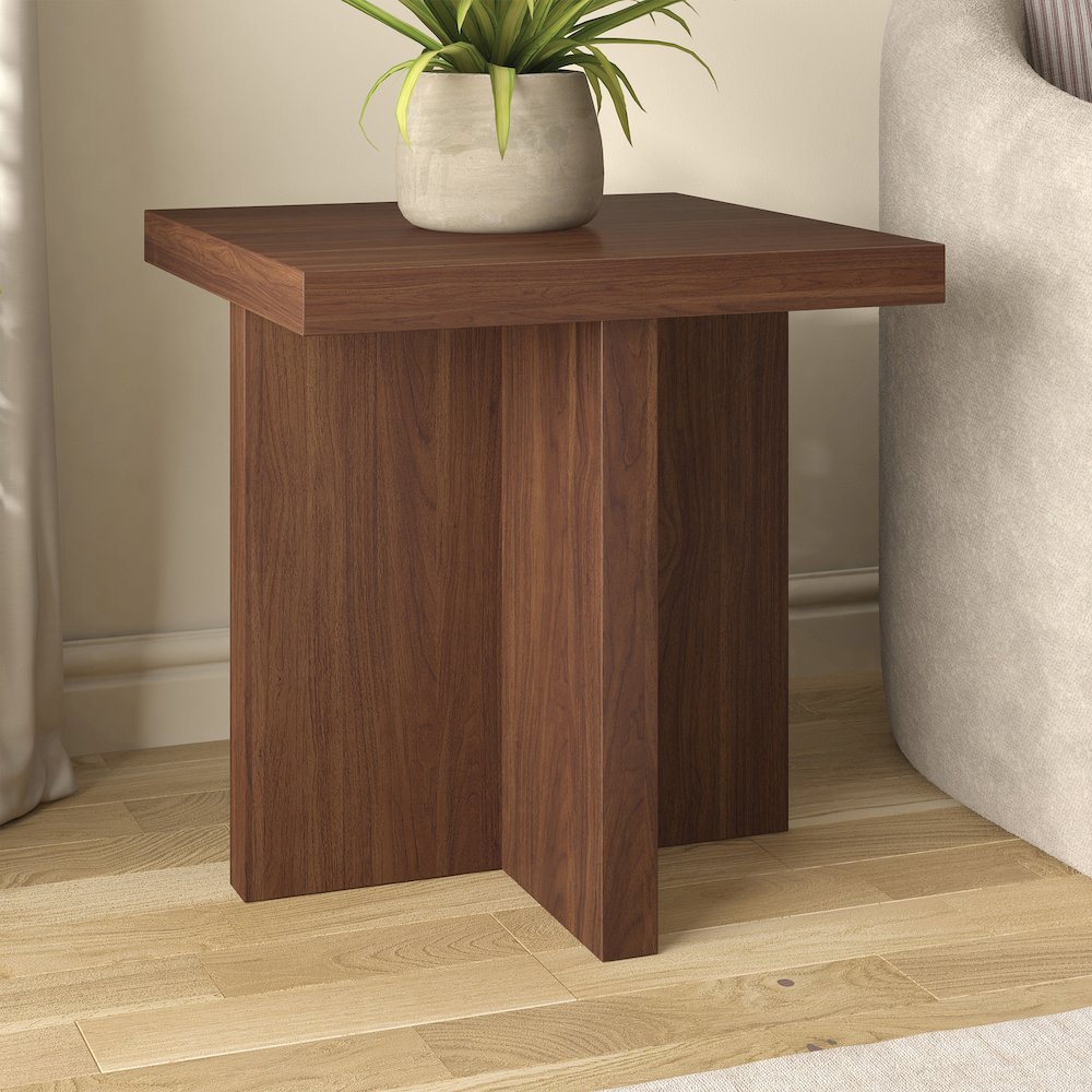 Henn&Hart 22" Scandinavian Wooden Square End Table, Side Table, Nightstand with. Picture 4