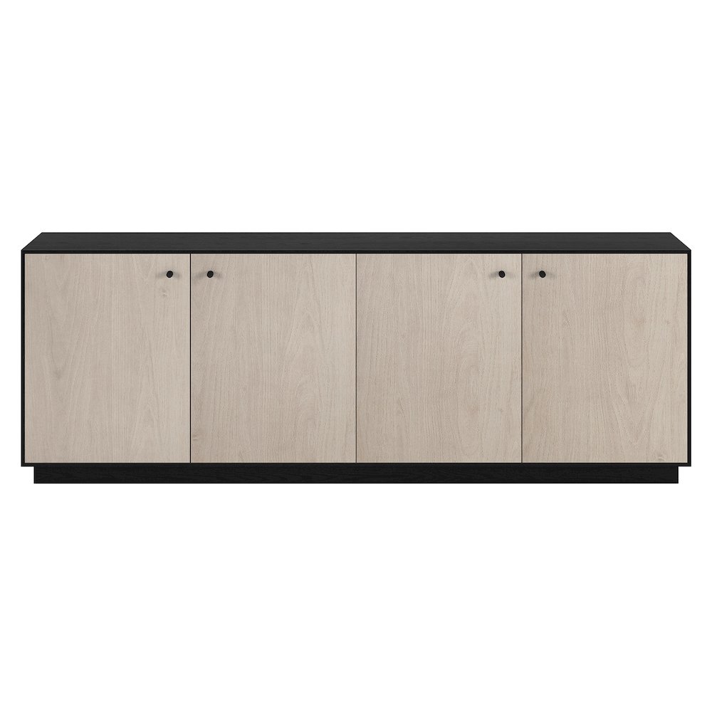Lillian Rectangular TV Stand for TV's up to 75" in Black Grain/Alder White. Picture 2