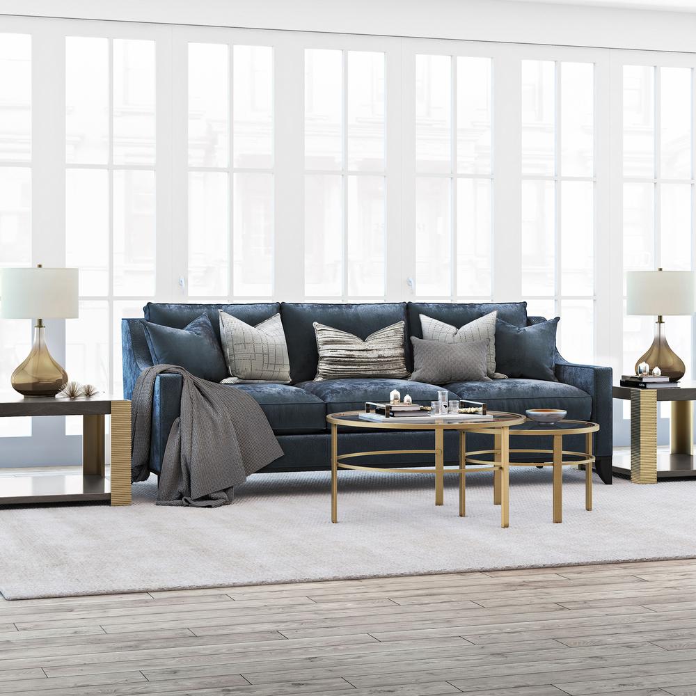 Gaia Round Nested Coffee Table in Brass. Picture 4