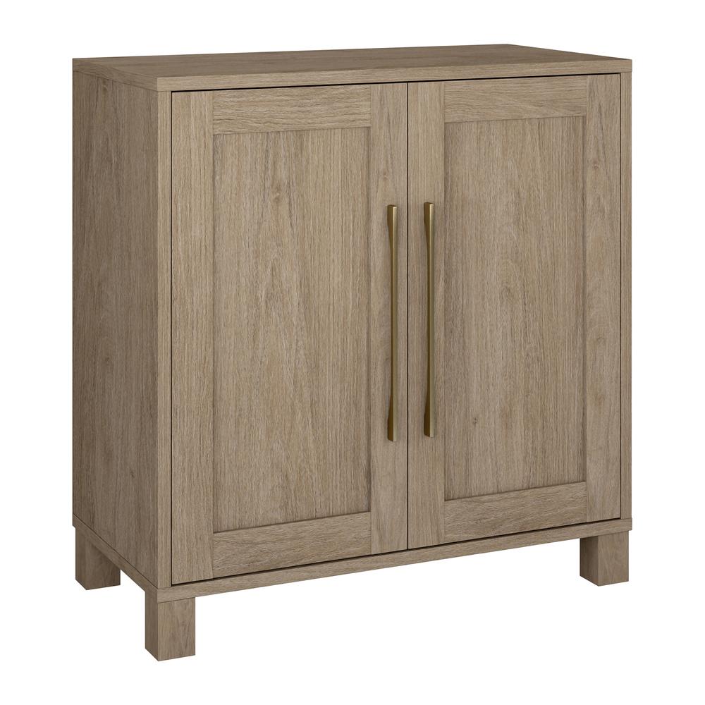 Chabot 28" Wide Rectangular Accent Cabinet in Antiqued Gray Oak. Picture 2