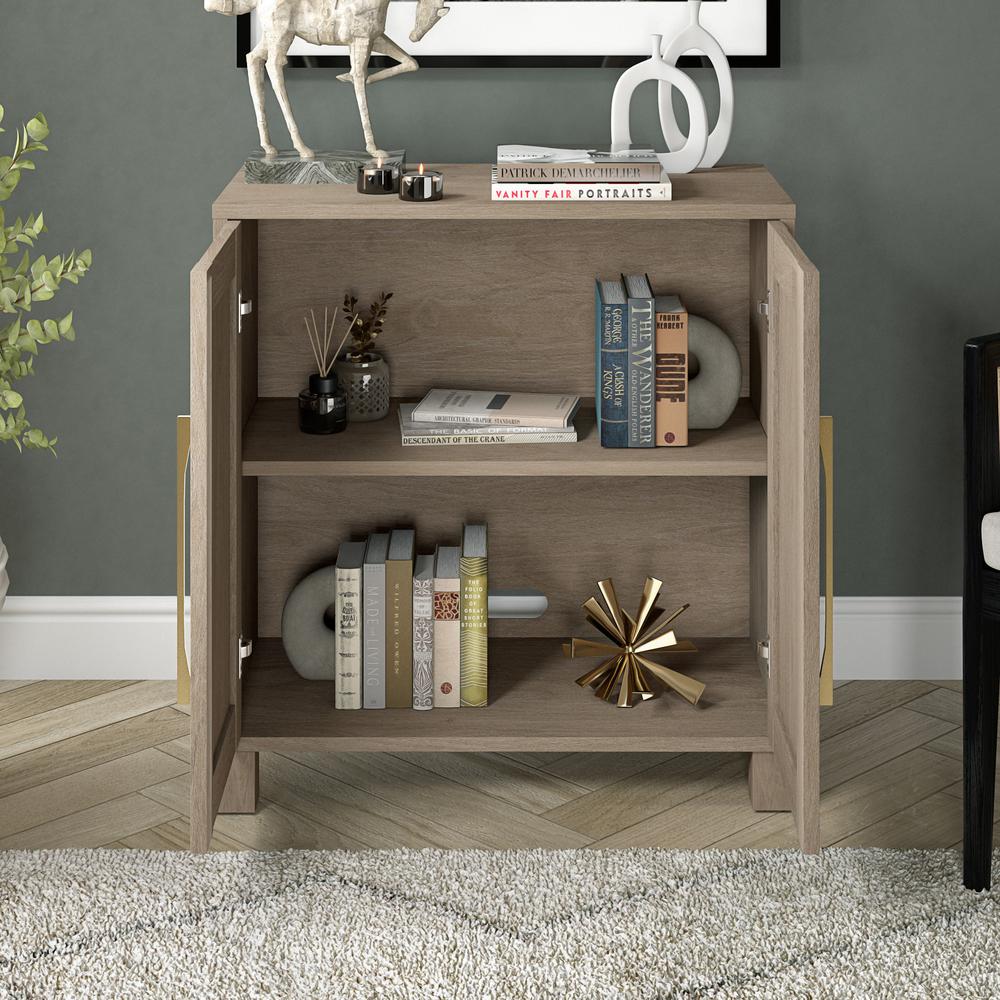 Chabot 28" Wide Rectangular Accent Cabinet in Antiqued Gray Oak. Picture 9