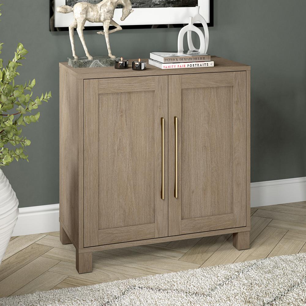 Chabot 28" Wide Rectangular Accent Cabinet in Antiqued Gray Oak. Picture 10