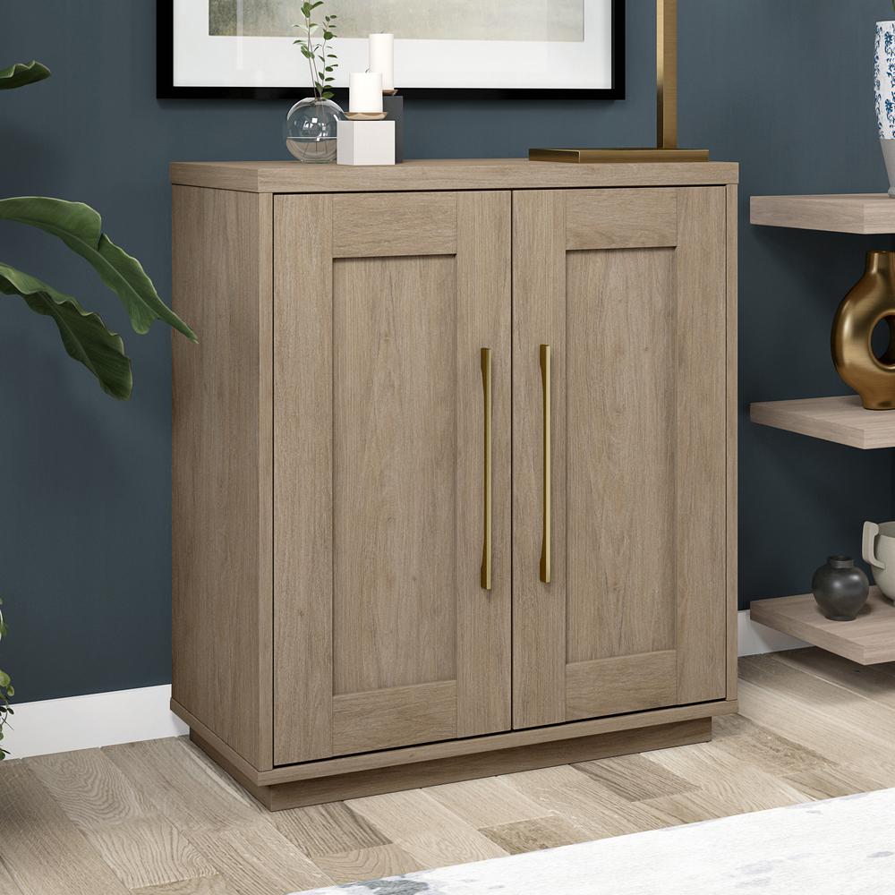 28" Accent Cabinet, Modern Sideboard Cabinet with 2 Doors, Antiqued Gray Oak. Picture 8