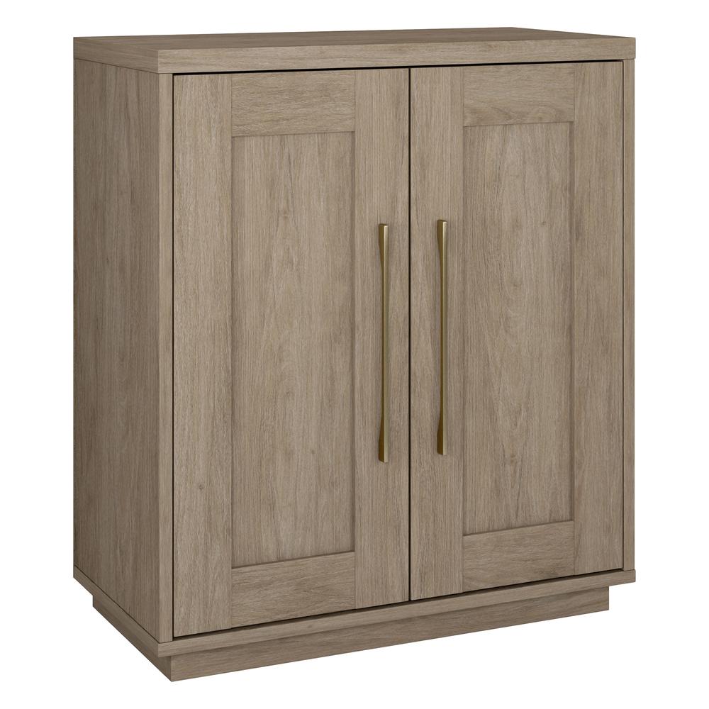 28" Accent Cabinet, Modern Sideboard Cabinet with 2 Doors, Antiqued Gray Oak. Picture 2