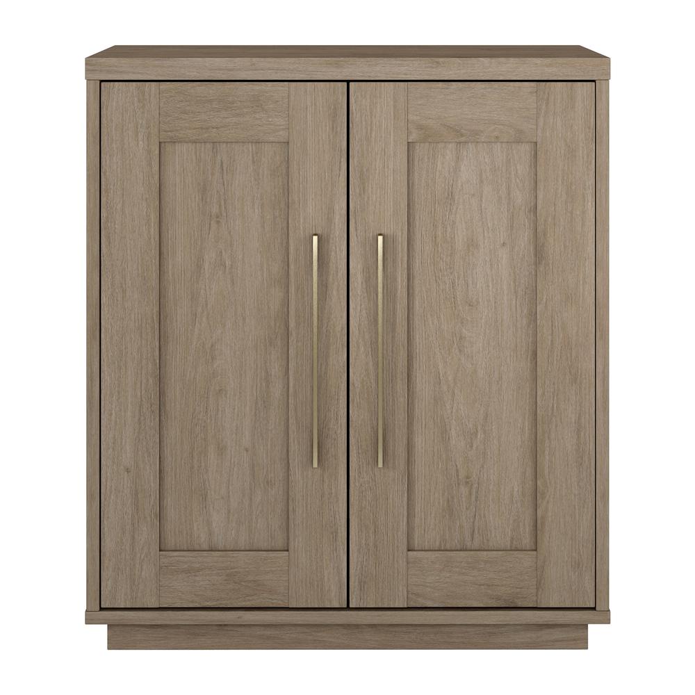 28" Accent Cabinet, Modern Sideboard Cabinet with 2 Doors, Antiqued Gray Oak. Picture 1