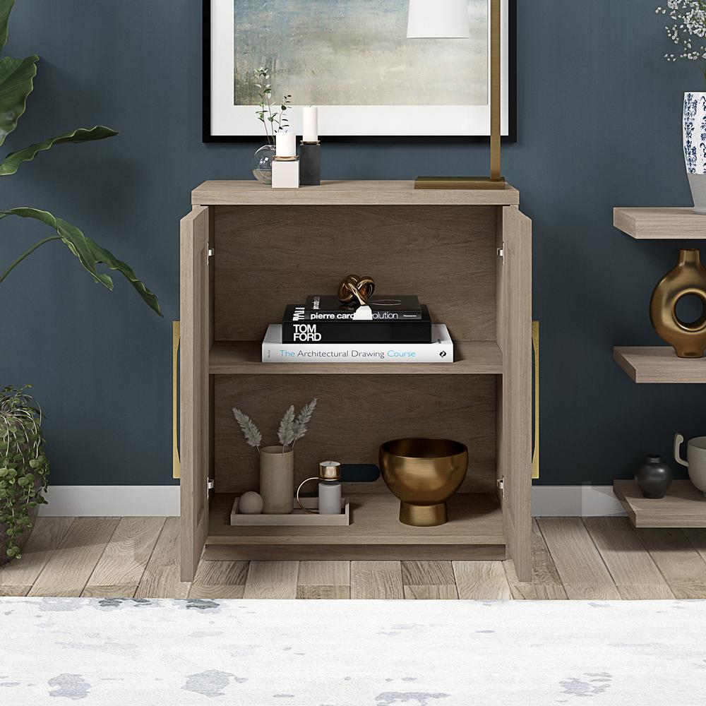 28" Accent Cabinet, Modern Sideboard Cabinet with 2 Doors, Antiqued Gray Oak. Picture 9