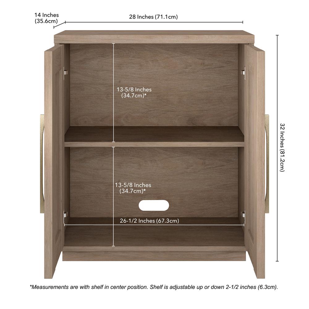 28" Accent Cabinet, Modern Sideboard Cabinet with 2 Doors, Antiqued Gray Oak. Picture 5
