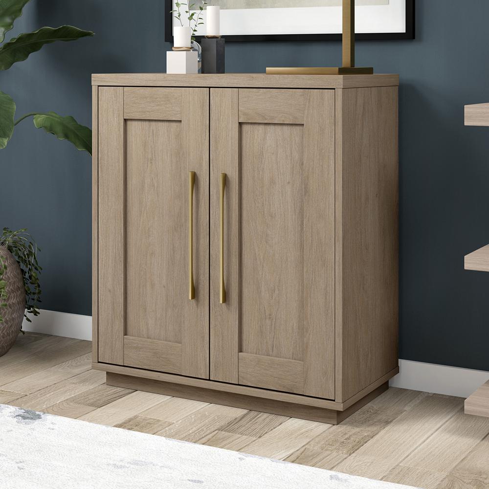 28" Accent Cabinet, Modern Sideboard Cabinet with 2 Doors, Antiqued Gray Oak. Picture 10