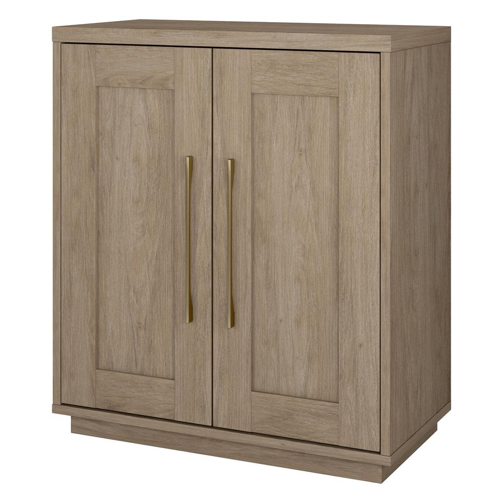 28" Accent Cabinet, Modern Sideboard Cabinet with 2 Doors, Antiqued Gray Oak. Picture 3