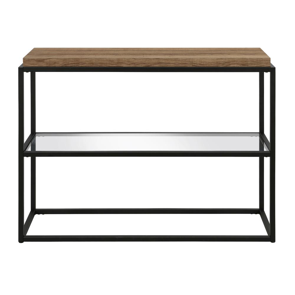 Hector 42'' Wide Rectangular Console Table in Blackened Bronze/Rustic Oak. Picture 3