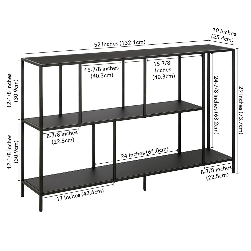 Winthrop 52'' Wide Rectangular Console Table in Blackened Bronze. Picture 5