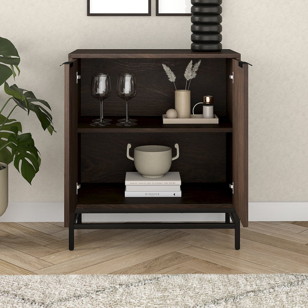 Montello 28" Wide Rectangular Accent Cabinet in Alder Brown. Picture 4