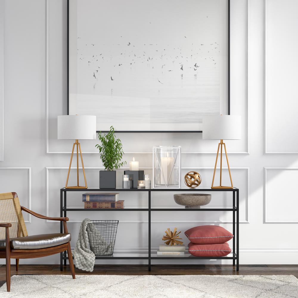 Sivil 64'' Wide Rectangular Console Table in Blackened Bronze. Picture 4