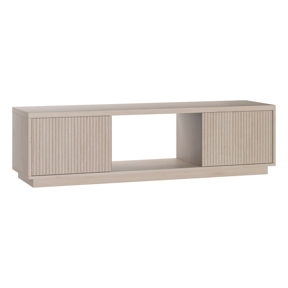 Dorian Rectangular TV Stand for TV's up to 65" in Alder White. Picture 1
