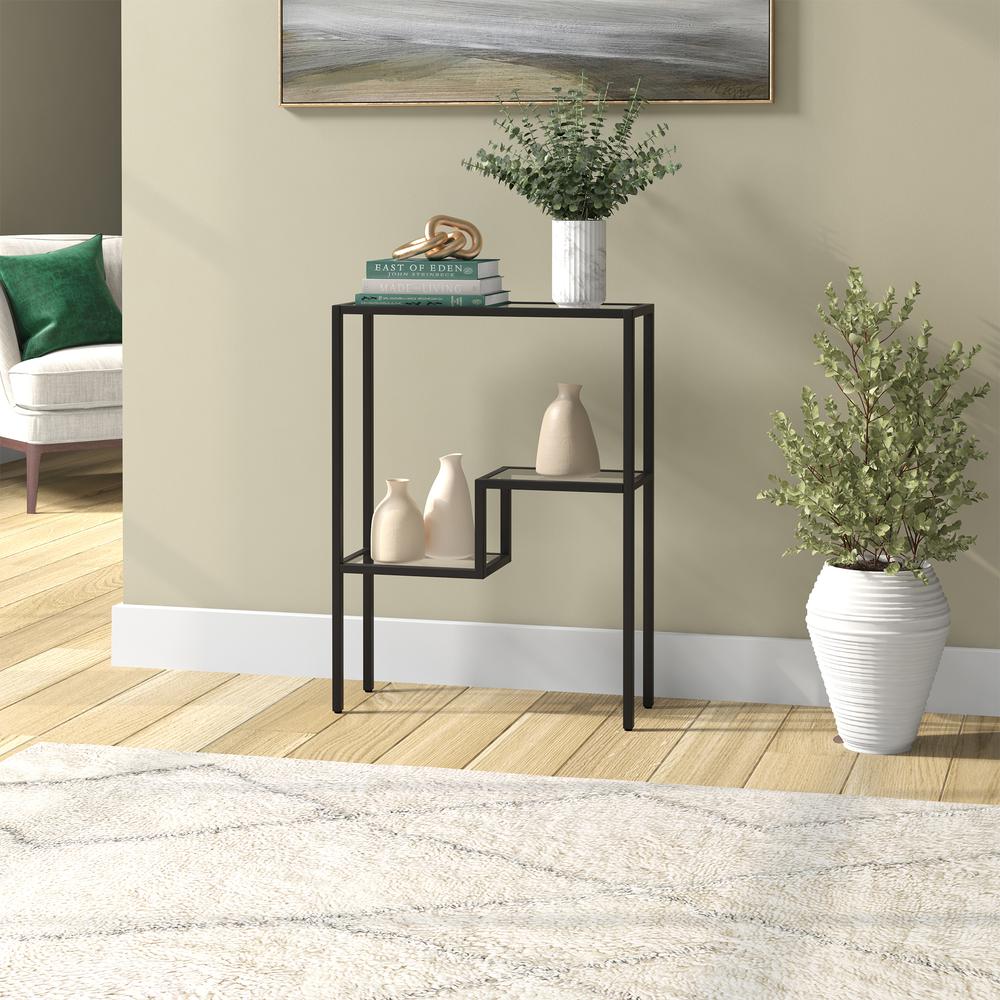 Lovett 22'' Wide Rectangular Console Table in Blackened Bronze. Picture 4