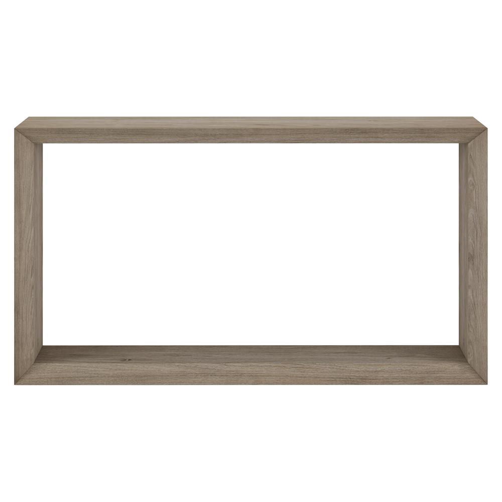 Osmond 55" Wide Rectangular Coffee Table in Antiqued Gray Oak. Picture 1