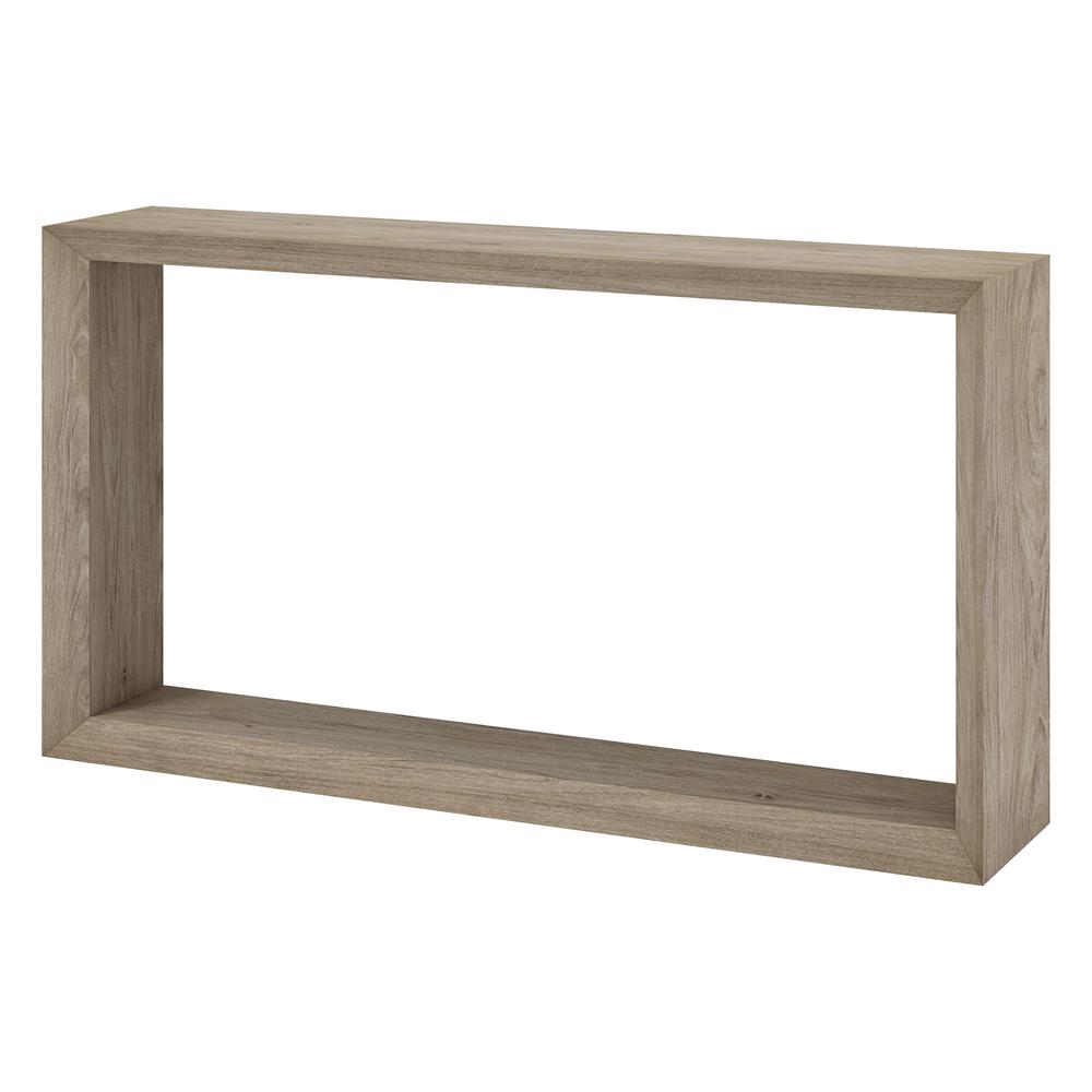 Osmond 55" Wide Rectangular Coffee Table in Antiqued Gray Oak. Picture 3