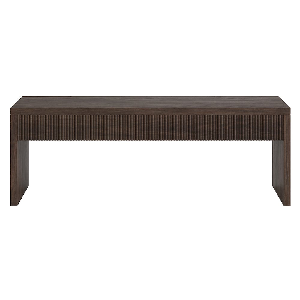 Lawrence 48" Wide Rectangular Coffee Table in Alder Brown. Picture 2