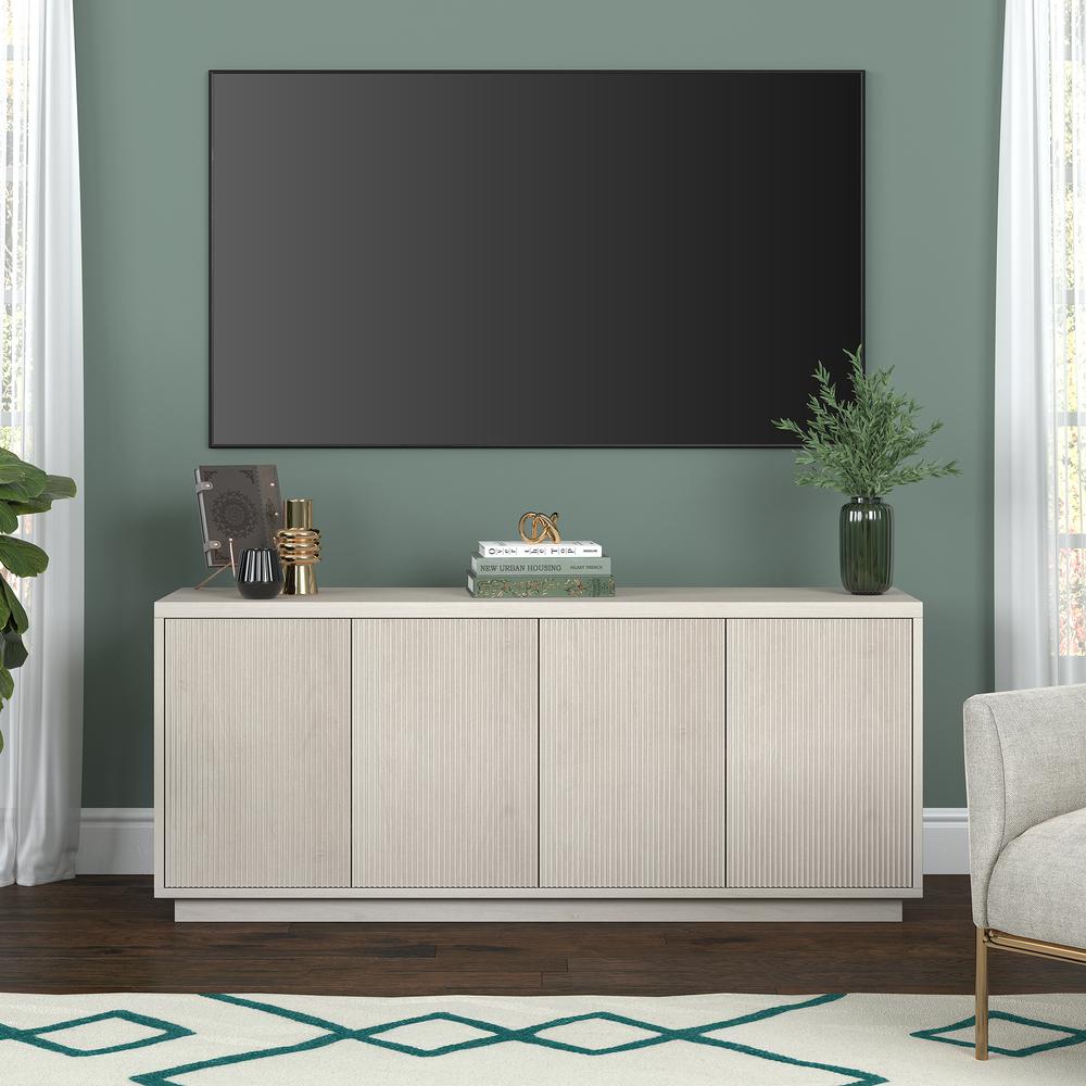 Hanson Rectangular TV Stand for TV's up to 65" in Alder White. Picture 3