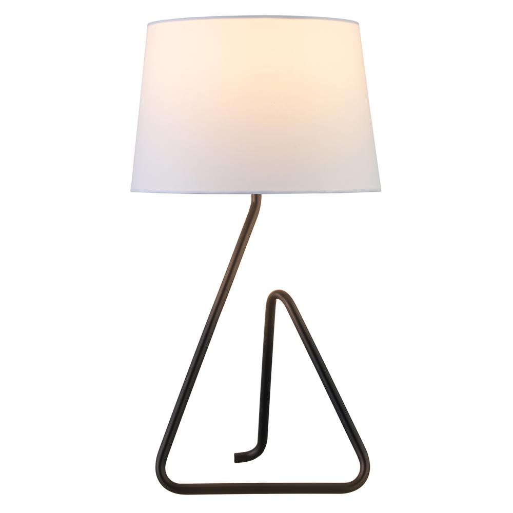 Cora 22" Metal Table Lamp with Fabric Shade in Blackened Bronze. Picture 3