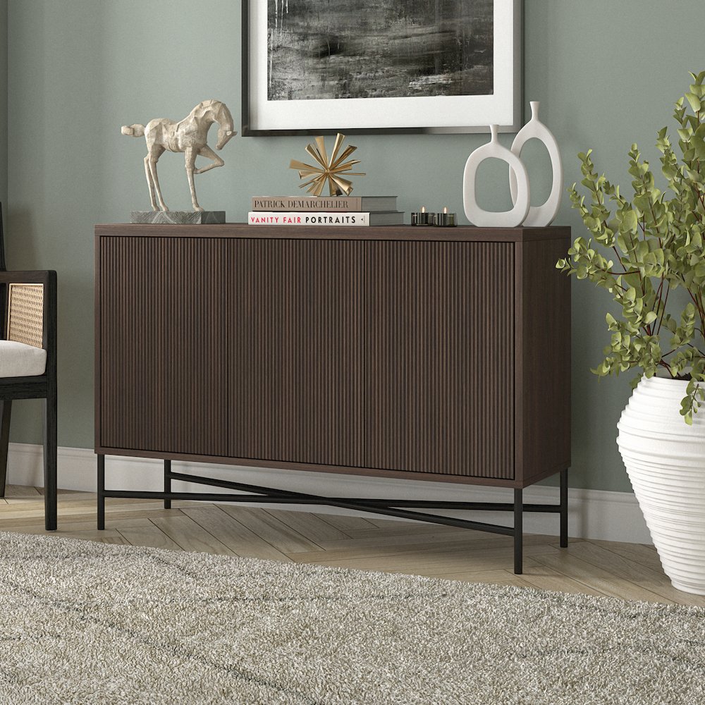 Brighton 48" Wide Rectangular Buffet Table in Alder Brown. Picture 3