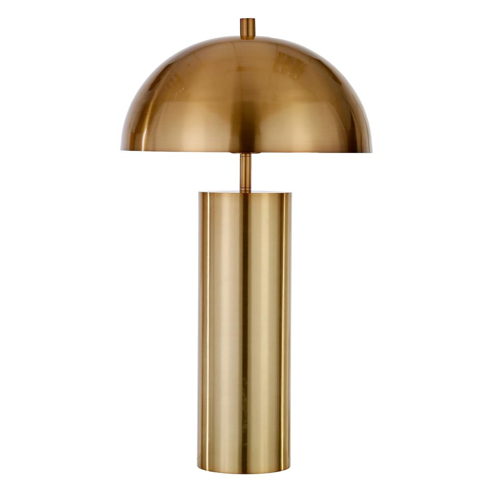 York 27" Tall Table Lamp with Metal Shade in Brass/Brass. Picture 1