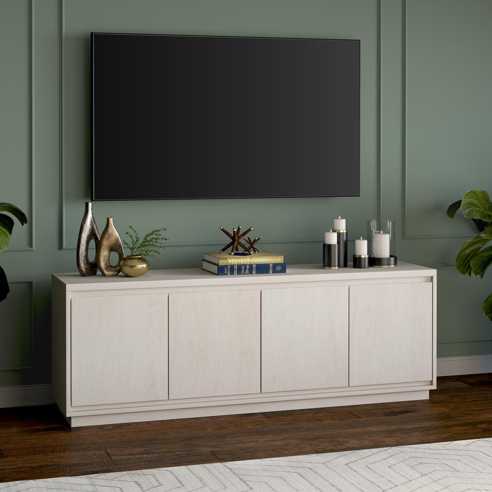 Presque Rectangular TV Stand for TV's up to 75" in Alder White. Picture 4