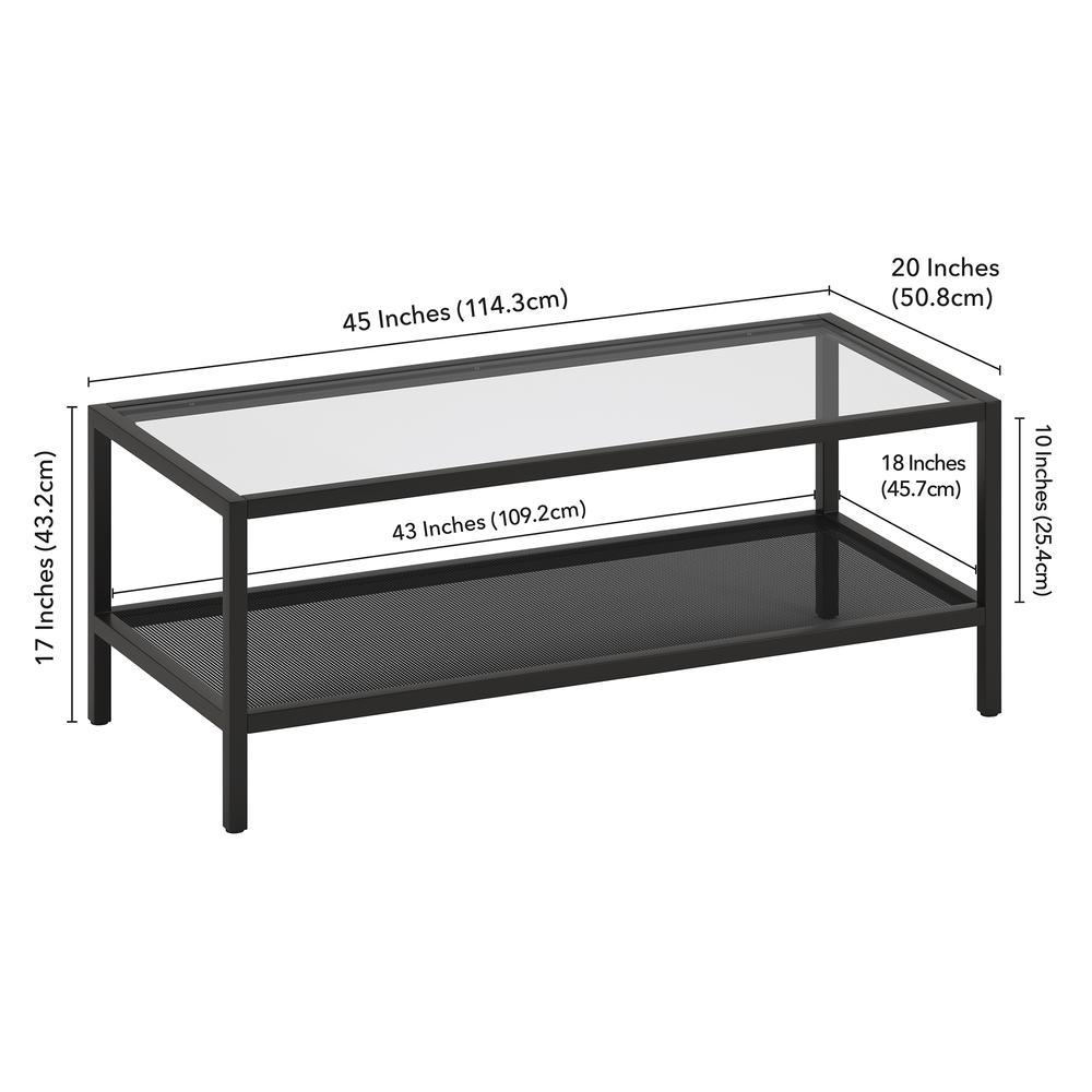 Rigan 45'' Wide Rectangular Coffee Table in Blackened Bronze. Picture 5