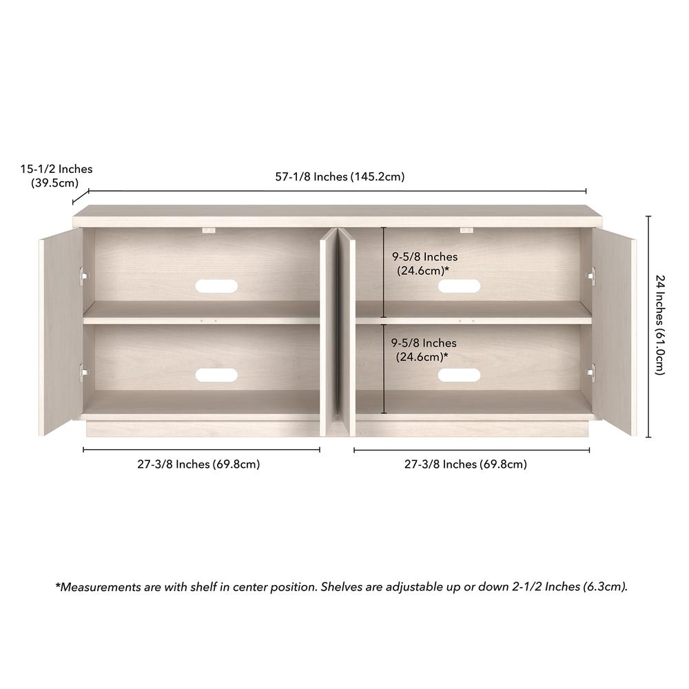 Hanson Rectangular TV Stand for TV's up to 65" in Alder White. Picture 5