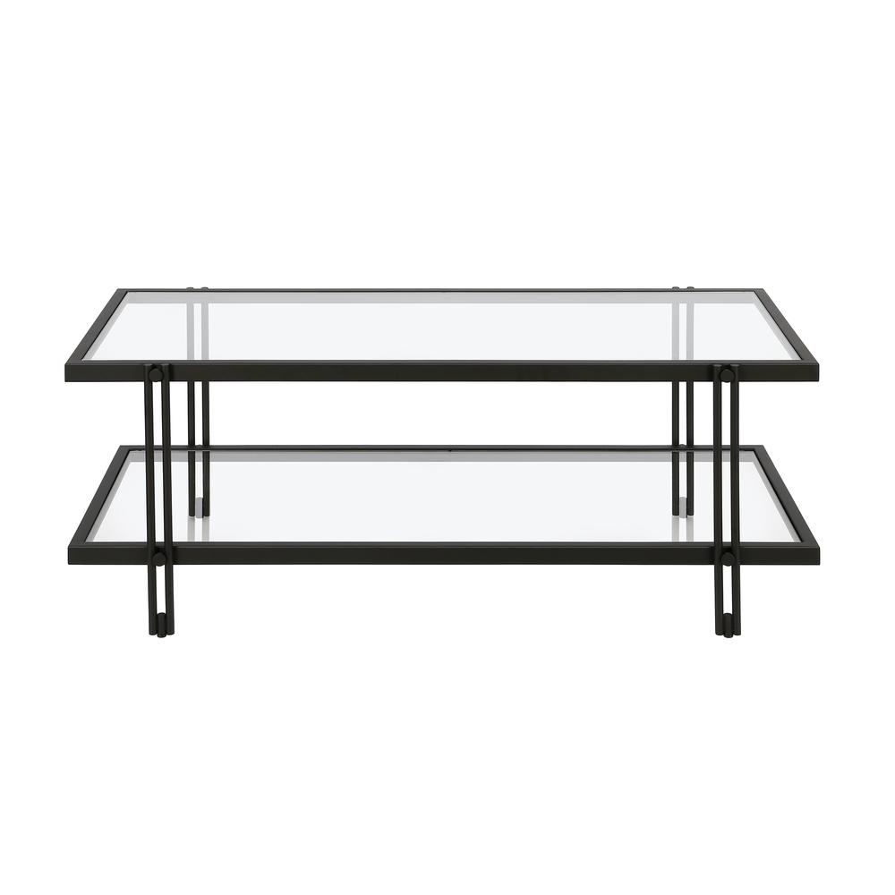 Inez 45'' Wide Rectangular Coffee Table in Blackened Bronze. Picture 4