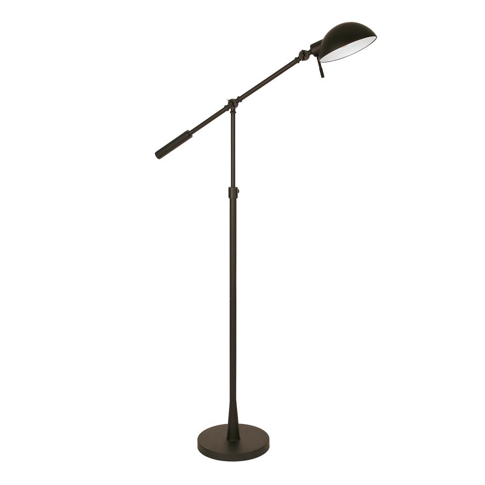 Dexter Height Adjustable/Tilting Floor Lamp with Metal Shade in Blackened Bronze/Blackened Bronze. Picture 1