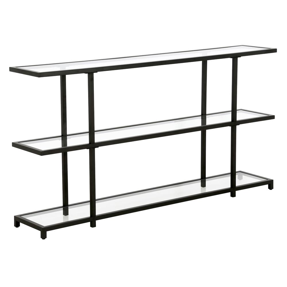Greenwich 55'' Wide Rectangular Console Table in Blackened Bronze. Picture 1