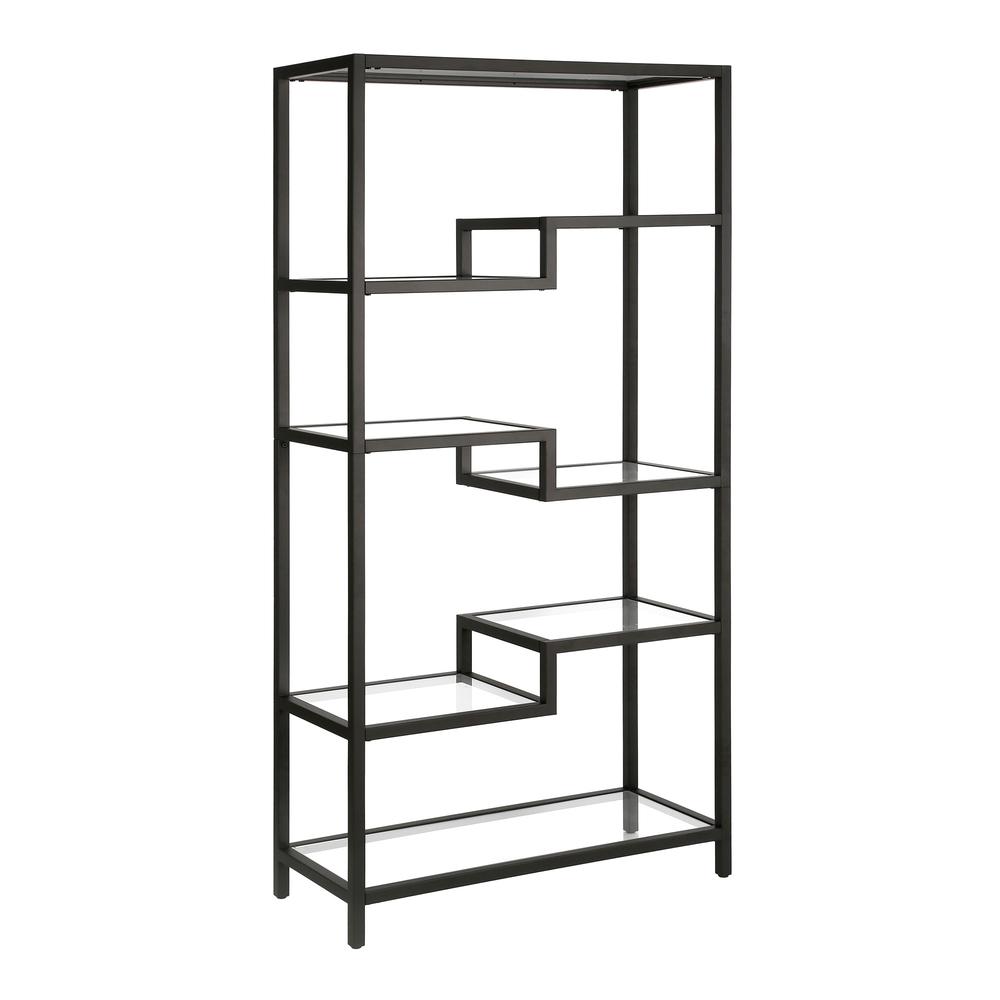 Johann 68'' Tall Rectangular Bookcase in Blackened Bronze. Picture 1