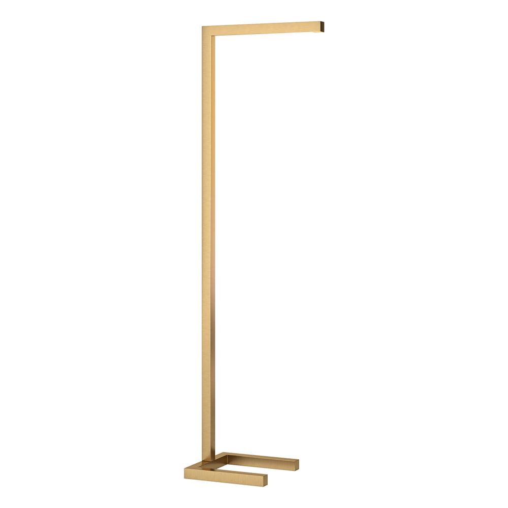 Malin 52" Tall Integrated LED Floor Lamp with Metal Shade in Brass. Picture 2