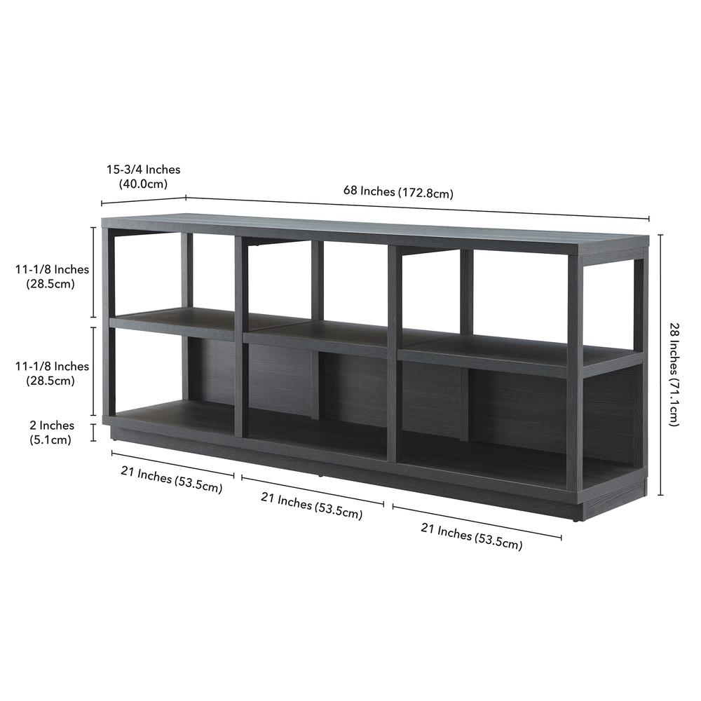 Thalia Rectangular TV Stand for TV's up to 80" in Charcoal Gray. Picture 5