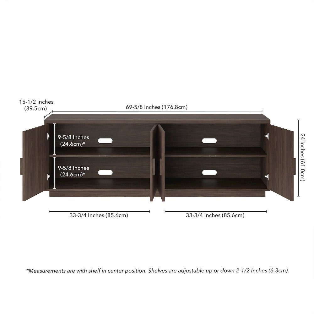 Mero Rectangular TV Stand for TV's up to 75" in Alder Brown. Picture 3
