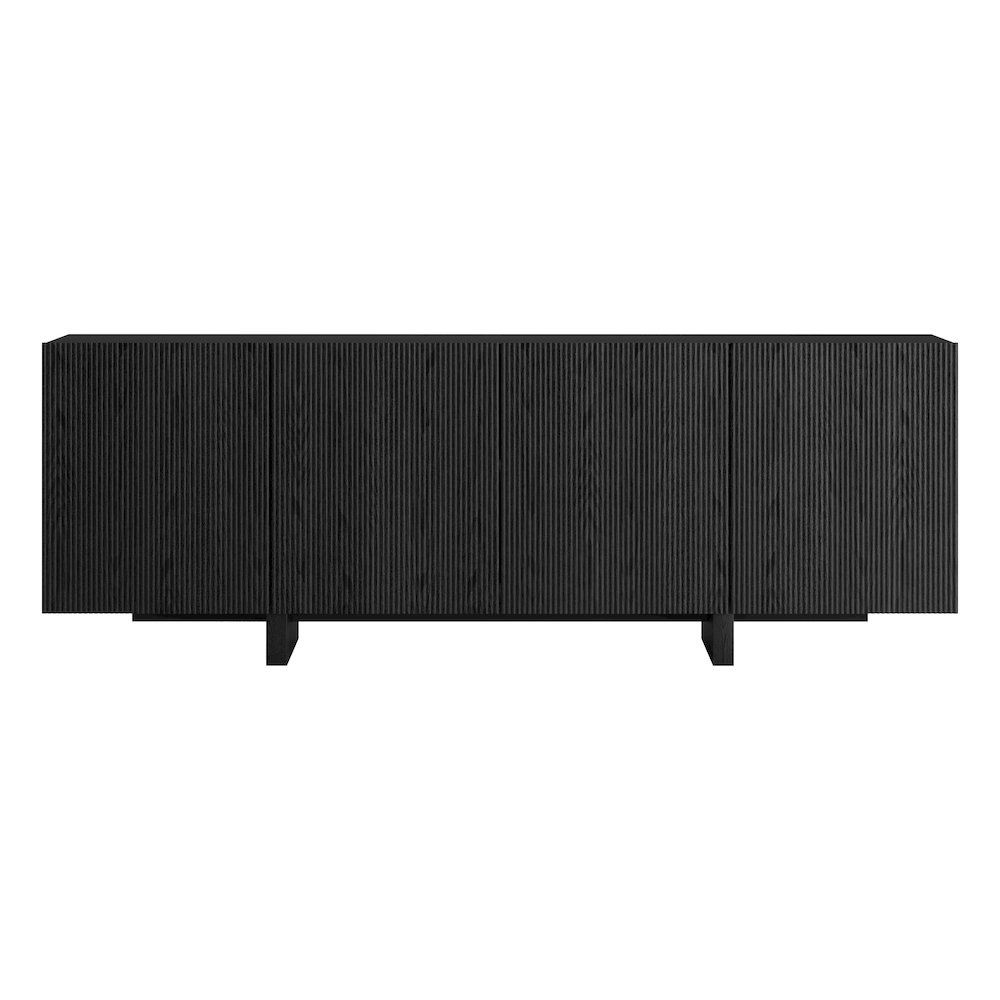 Henn&Hart Fluted TV Stand for TVs up to 75'' with 4 Ribbed Doors, 3 Storage. Picture 2