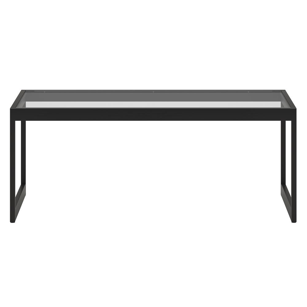 Ezra 45" Wide Rectangular Coffee Table in Blackened Bronze. Picture 3