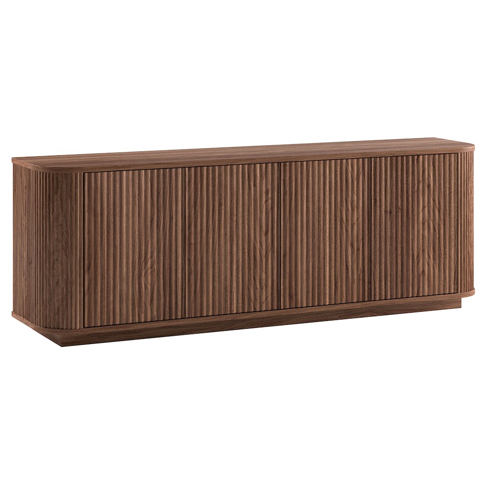 Henn&Hart TV Stand for TVs up to 75'' with 2 Ribbed Storage Cabinets with an. Picture 1