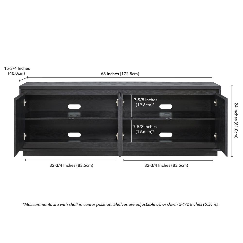 Presque Rectangular TV Stand for TV's up to 80" in Black Grain. Picture 5