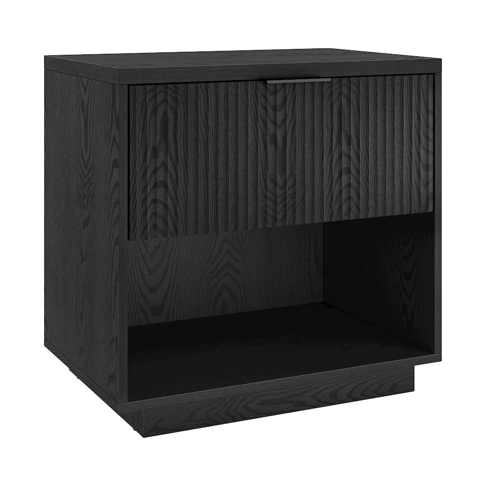 Karten 24" Wide Rectangular Nightstand in Black Grain. Picture 1