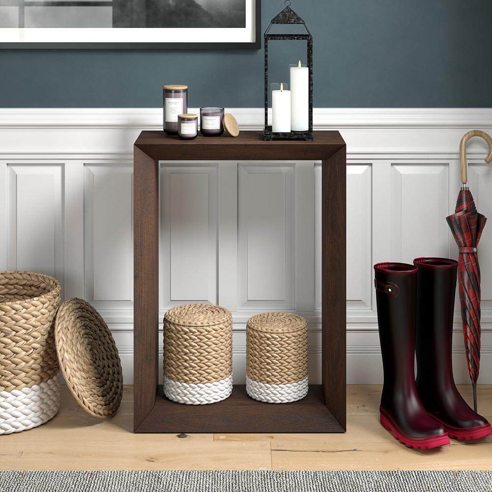 Osmond 22" Wide Rectangular Console Table in Alder Brown. Picture 4