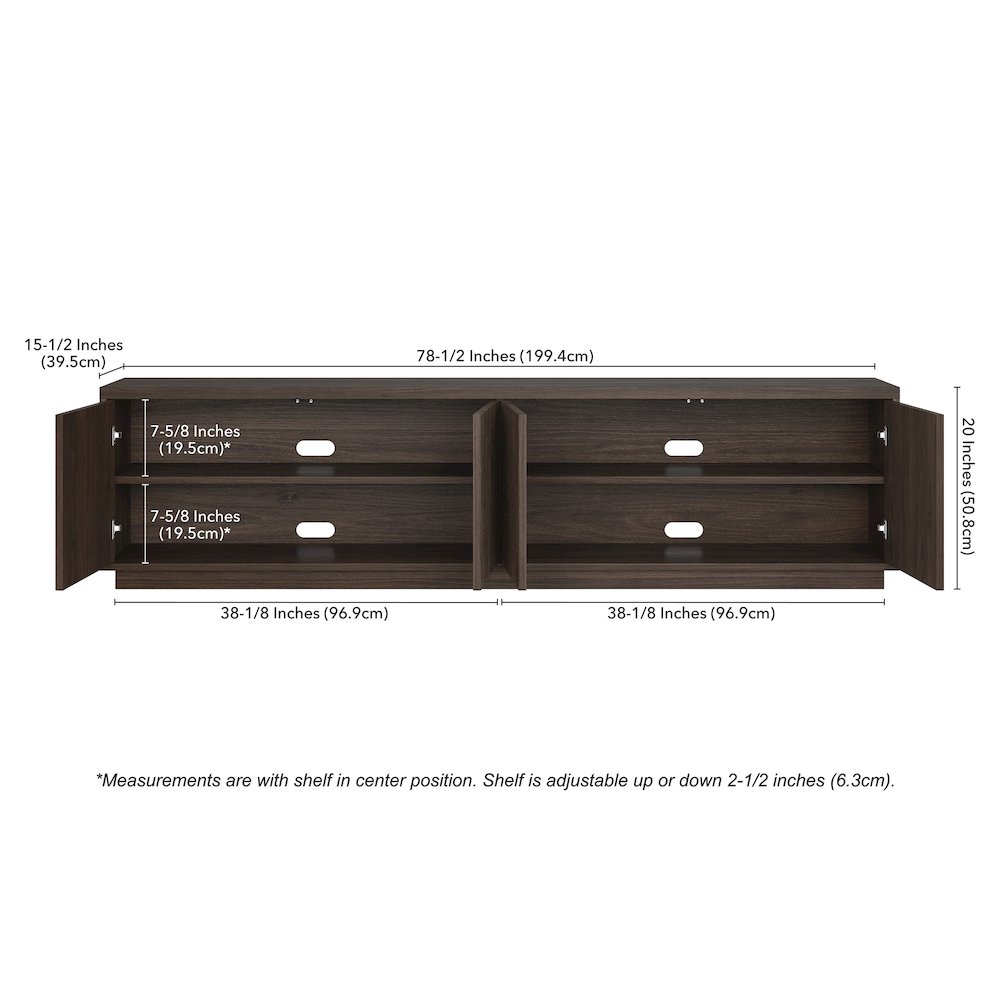 Hanson Rectangular TV Stand for TV's up to 85" in Alder Brown. Picture 5