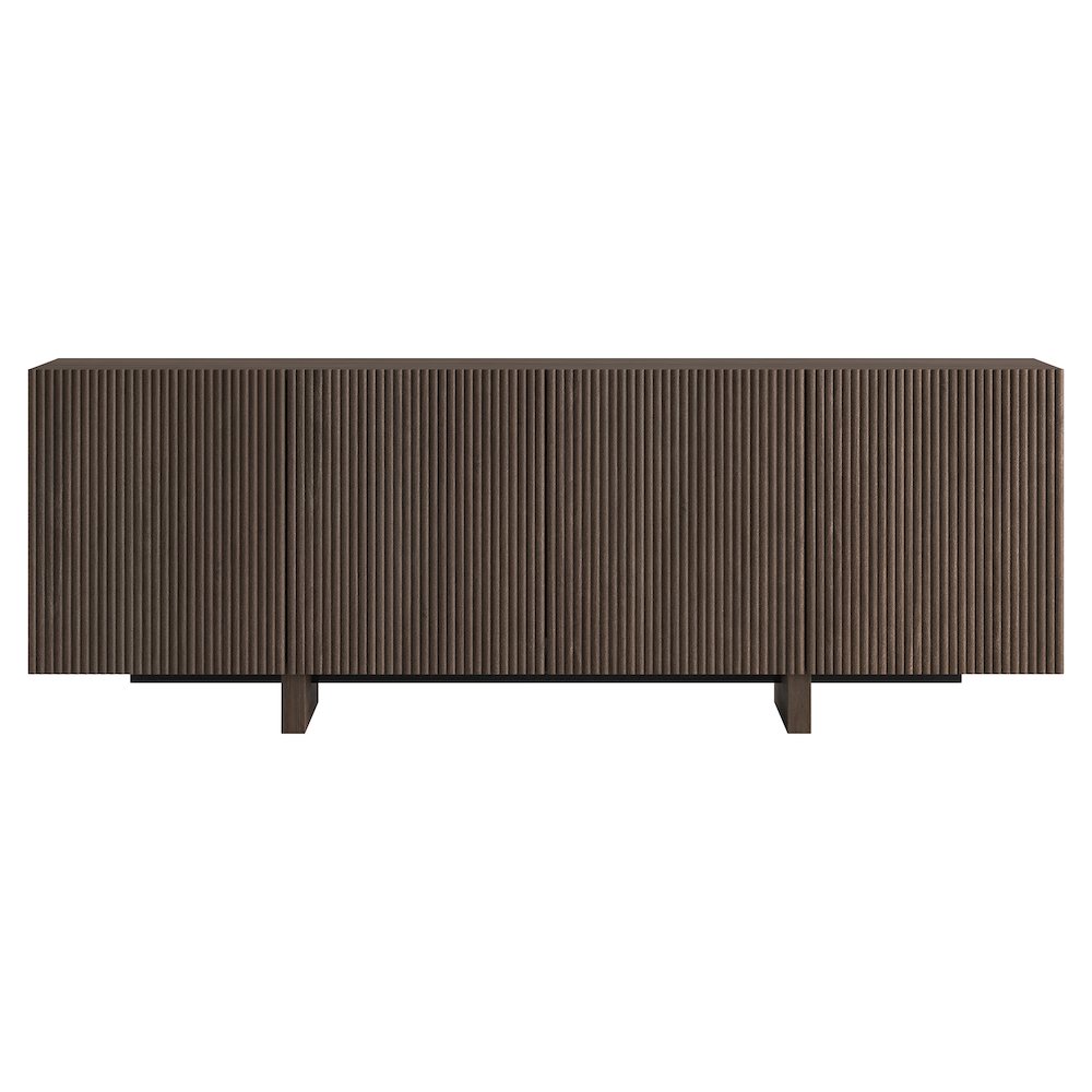 Henn&Hart Fluted TV Stand for TVs up to 75'' with 4 Ribbed Doors, 3 Storage. Picture 3