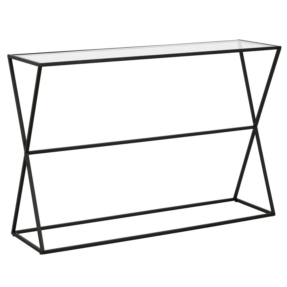 Sabrina 45'' Wide Rectangular Console Table in Blackened Bronze. Picture 1