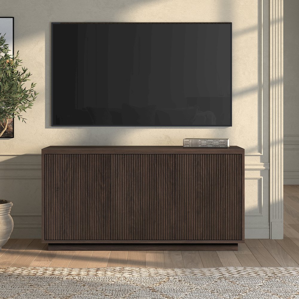 Hanson Rectangular TV Stand for TV's up to 50" in Alder Brown. Picture 4