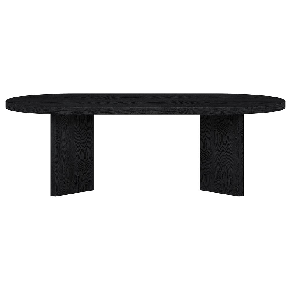 Alma 48" Wide Oval Coffee Table in Black Grain. Picture 2